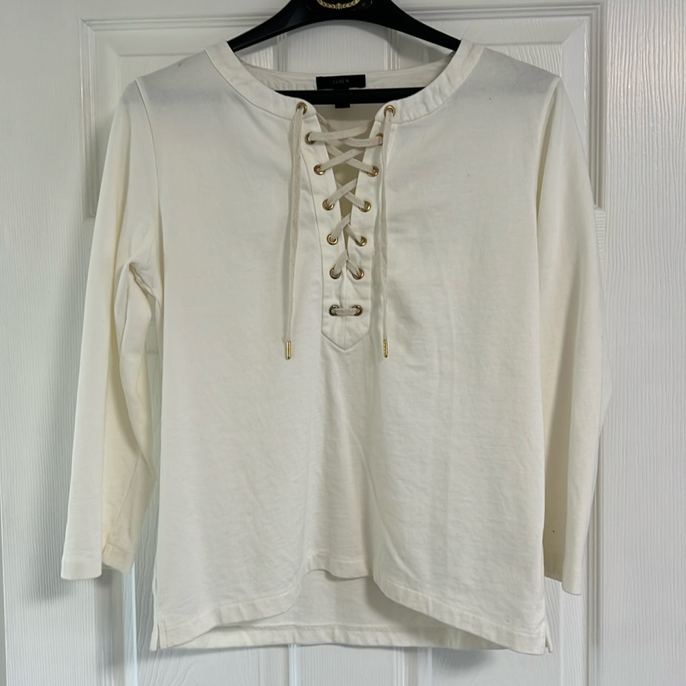J. Crew long-sleeve tee w/ lace up detail